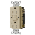 Hubbell Wiring Device-Kellems Heavy Duty Commercial Tamper-Resistant/Weather Resistant AUTOGUARD® Self-Test GFCI Receptacle (Assembled In USA), 15A, Ivory GFTWRST15IU